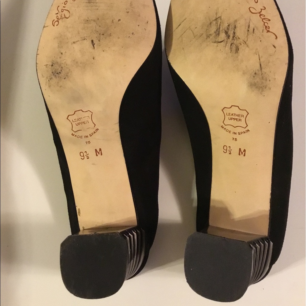 Spanish Leather Collection Black Suede Leather Mules Size 9.5M - Picture 6 of 6